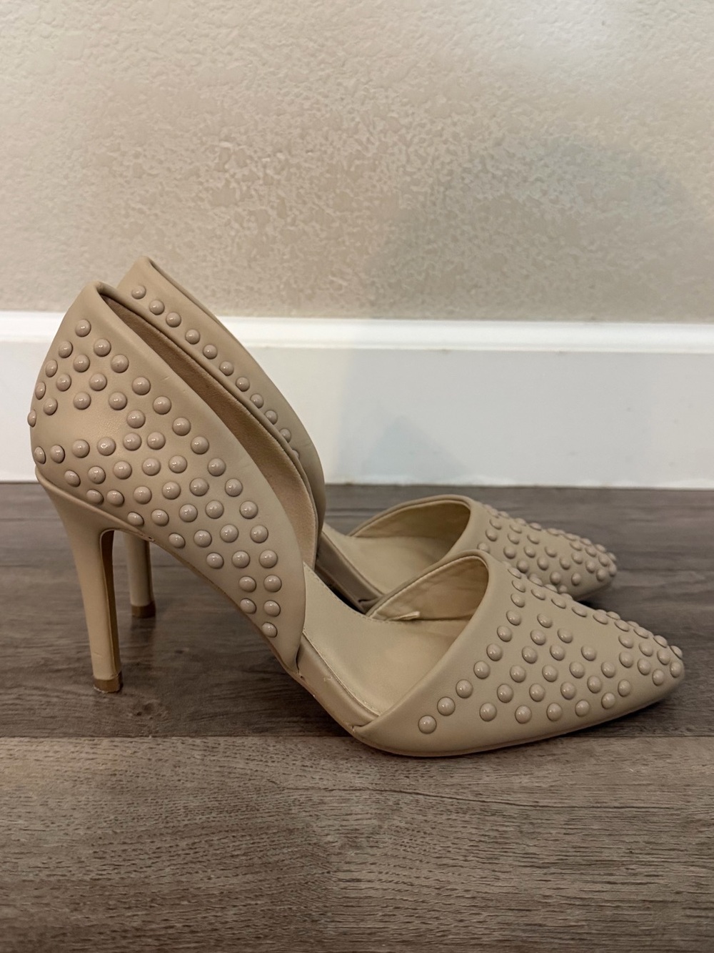 Studded Pointed-Toe High Heels